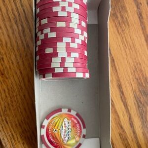 Casino-Style Pink and White Poker Chips - Set for Home Parties